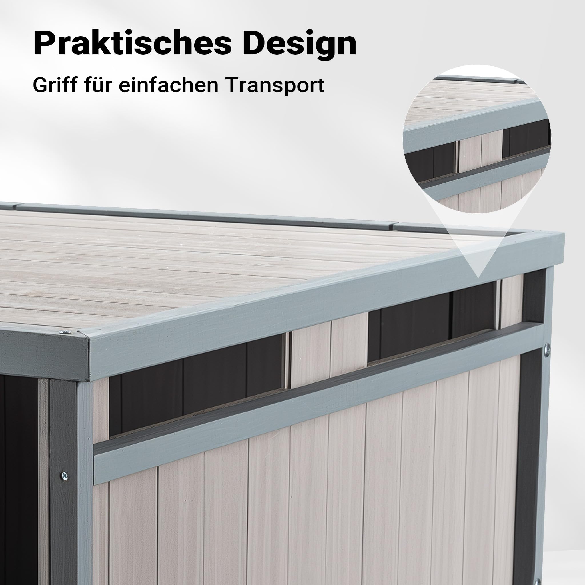Wiltec garage robot tagliaerba legno grigio 80x70 cm