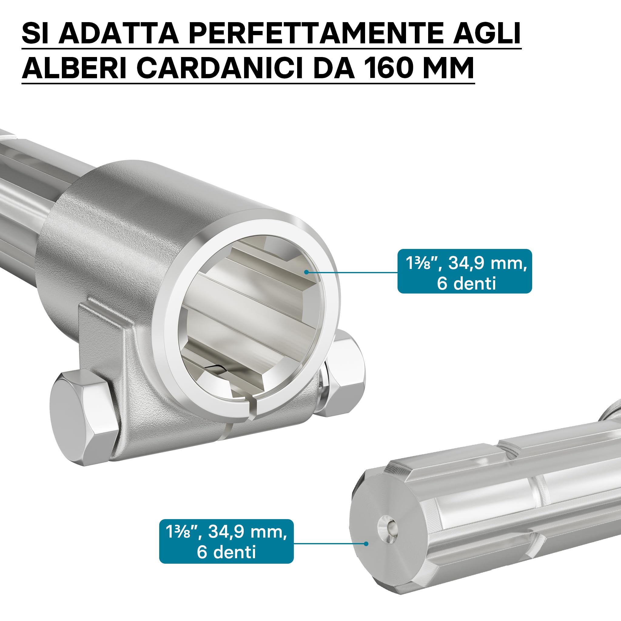 Wiltec Boccola Albero Cardanico 160mm 1 3/8" Z6