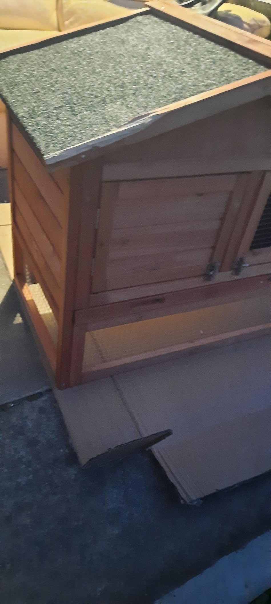 Wiltec conigliera 2 livelli legno 122x63x92 cm con recinto