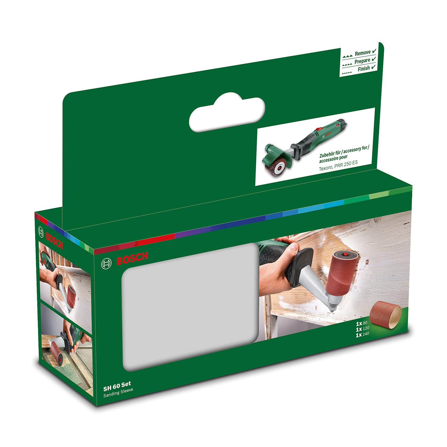 Bosch PRR TEXORO Set Guaine 60mm Grana 80+120+240