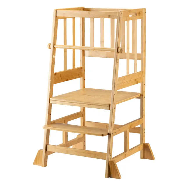 Wiltec torre apprendimento bambini bambù 90 cm