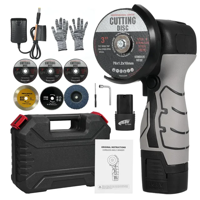 Weytoll Smerigliatrice Angolare Batteria 16,8V 2 Batterie