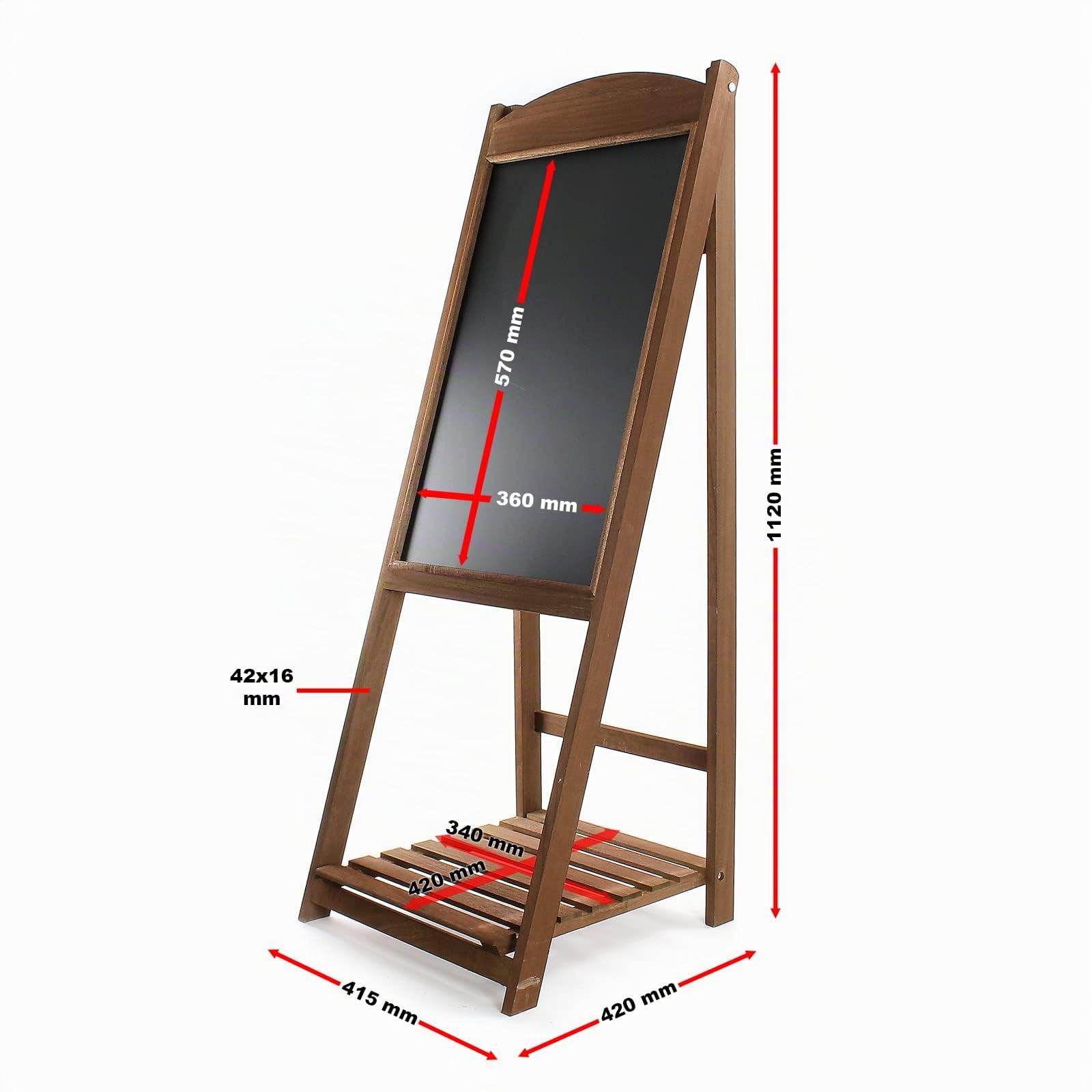 Wiltec Toboli lavagna a cavalletto 42x112 cm legno
