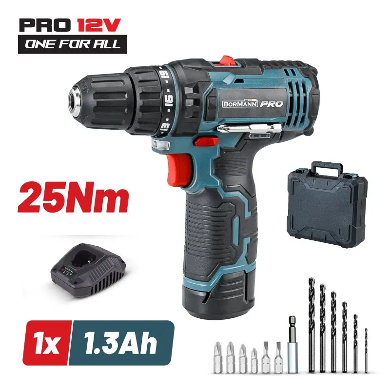 Bormann Pro trapano avvitatore 12V 25Nm con valigetta