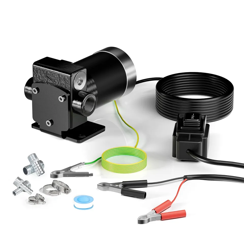 Wiltec Pompa travaso carburante 12 V 14 l/min