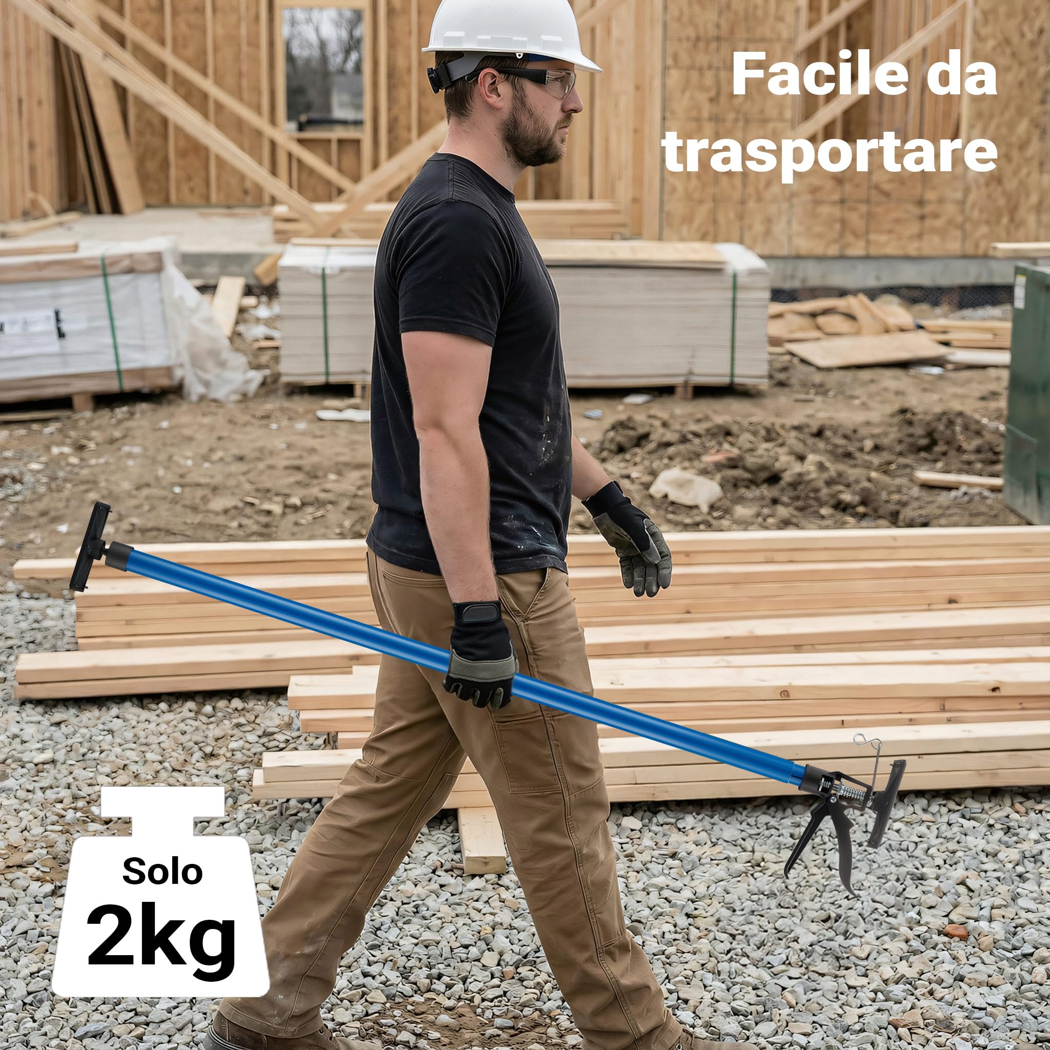 Wiltec Puntello Telescopico Acciaio 115-290 cm 30 kg