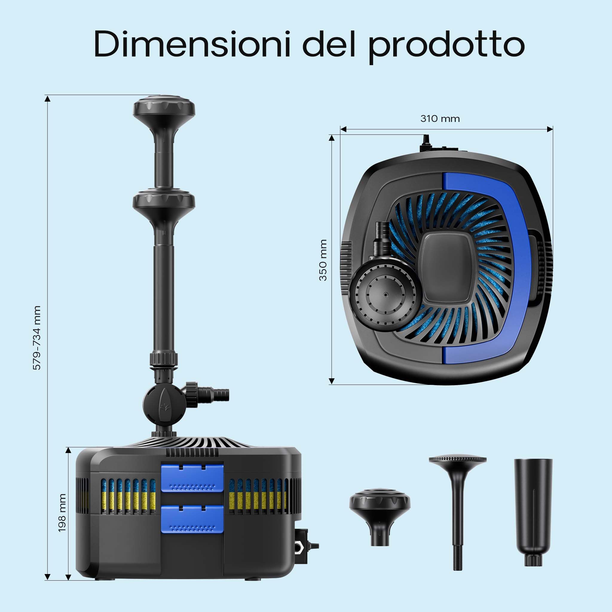 Wiltec SunSun CUF-5800 filtro laghetto pompa 5200 L/h UVC