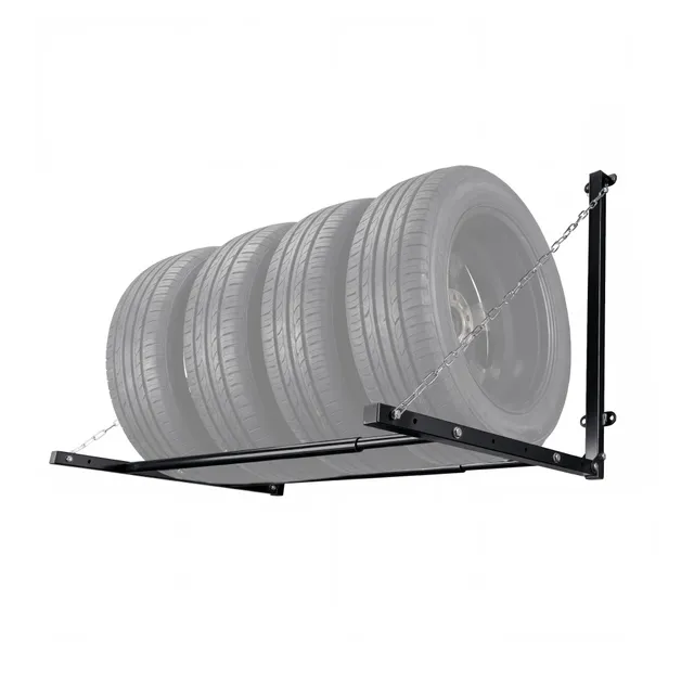 Wiltec Supporto pneumatici a parete 130 kg 4 ruote pieghevole