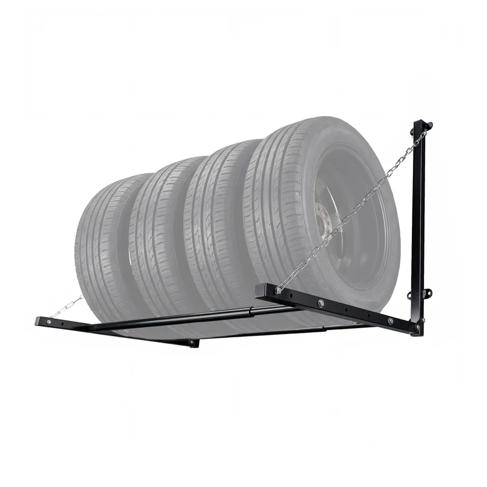 Wiltec Supporto pneumatici a parete 130 kg 4 ruote pieghevole