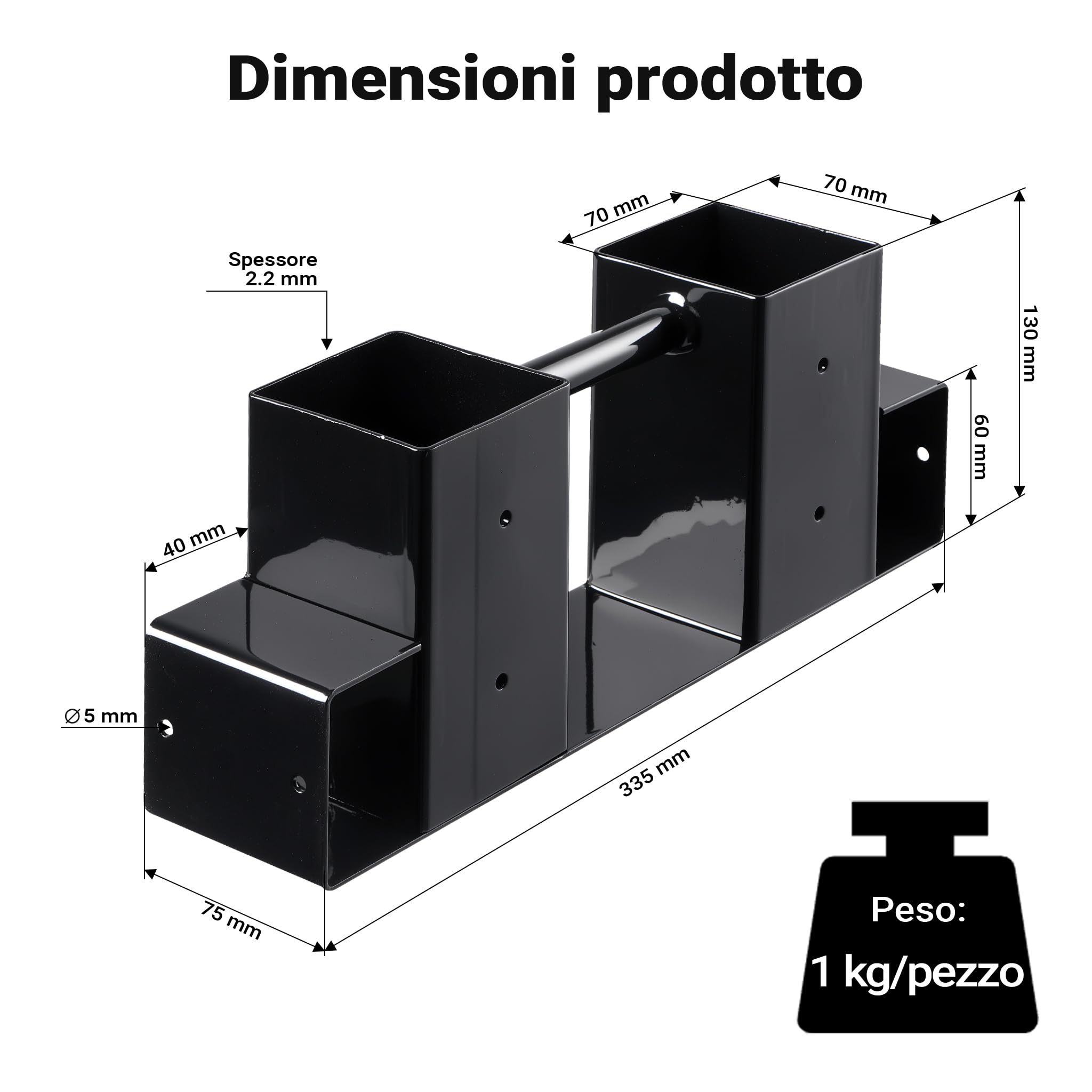 Wiltec Set 2 supporti catasta legna acciaio