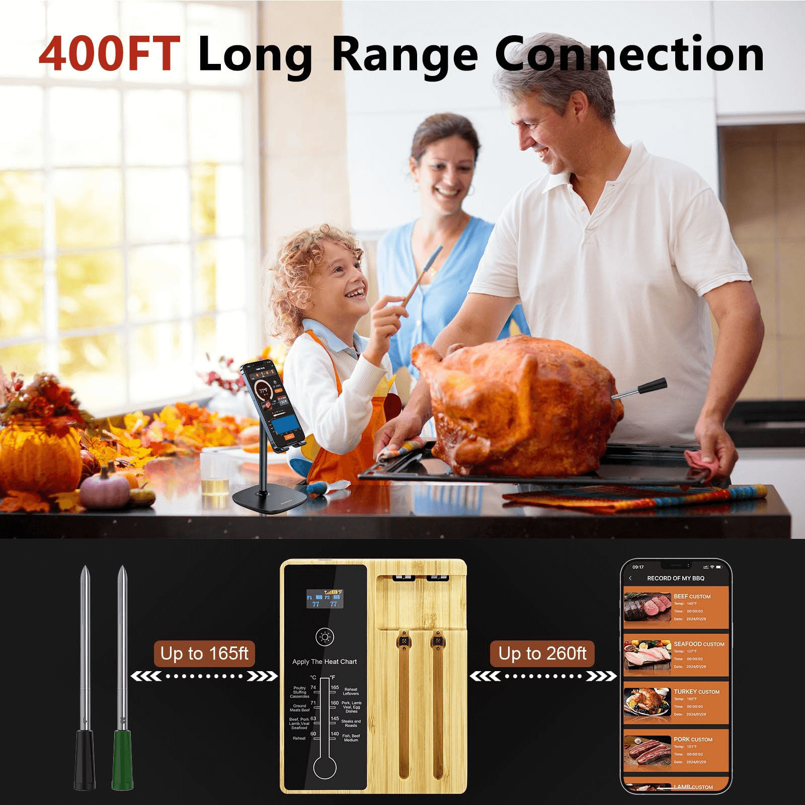 Tilswall termometro carne wireless 2 sonde wifi