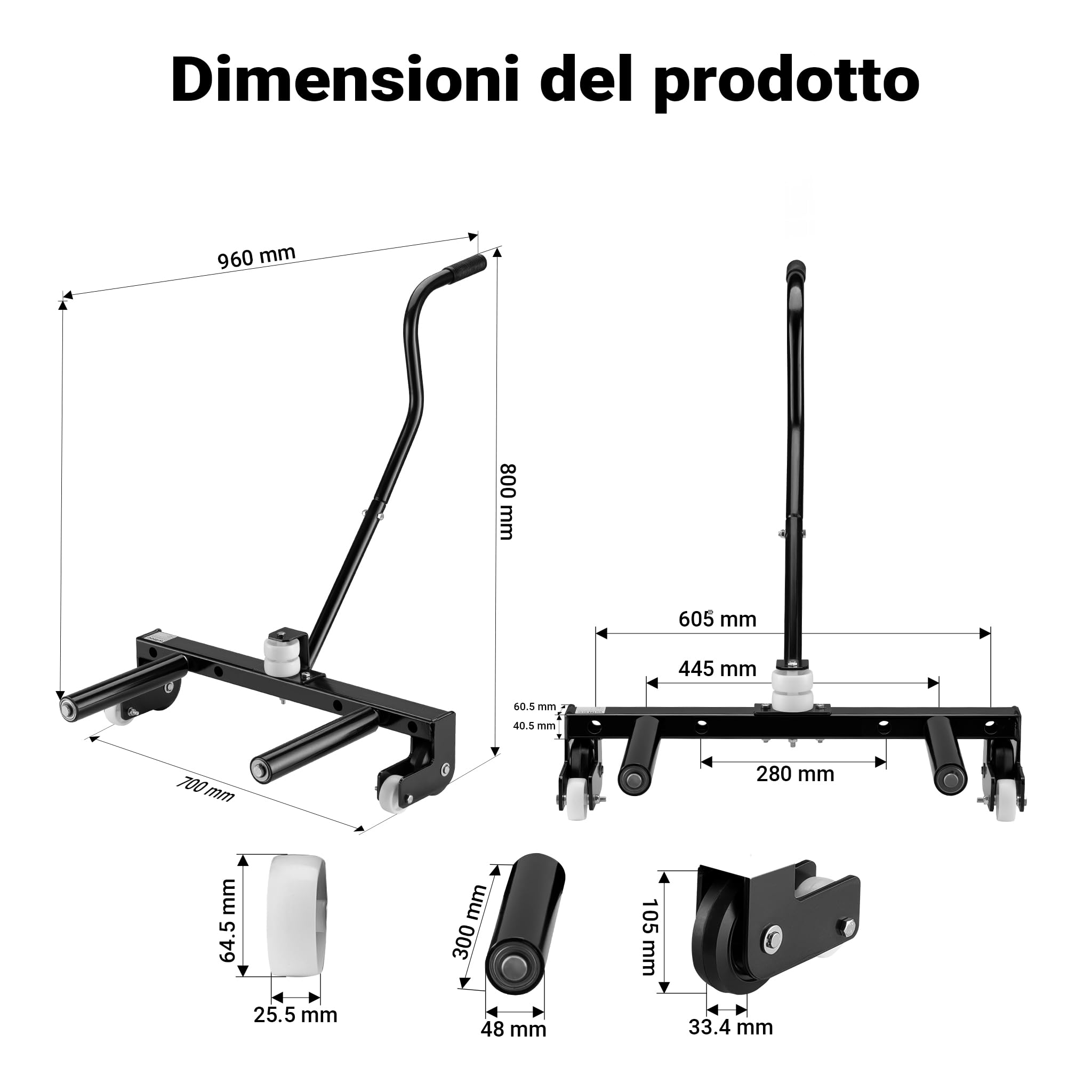 XPOtool Carrello Smontagomme Acciaio 250 kg 6,5-22,5"