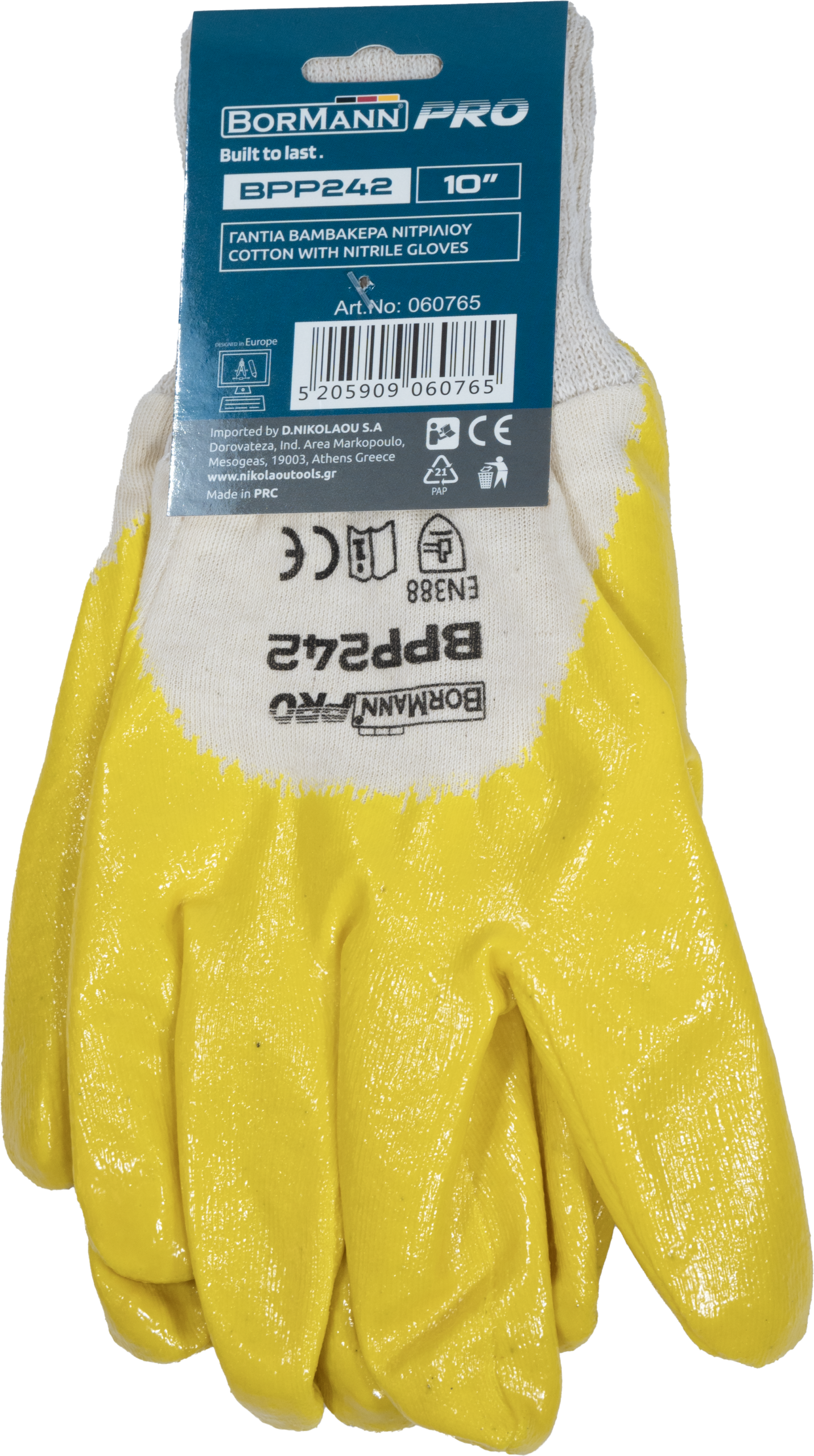 Bormann Guanti Cotone Nitrile 10/XL EN388 Antiscivolo