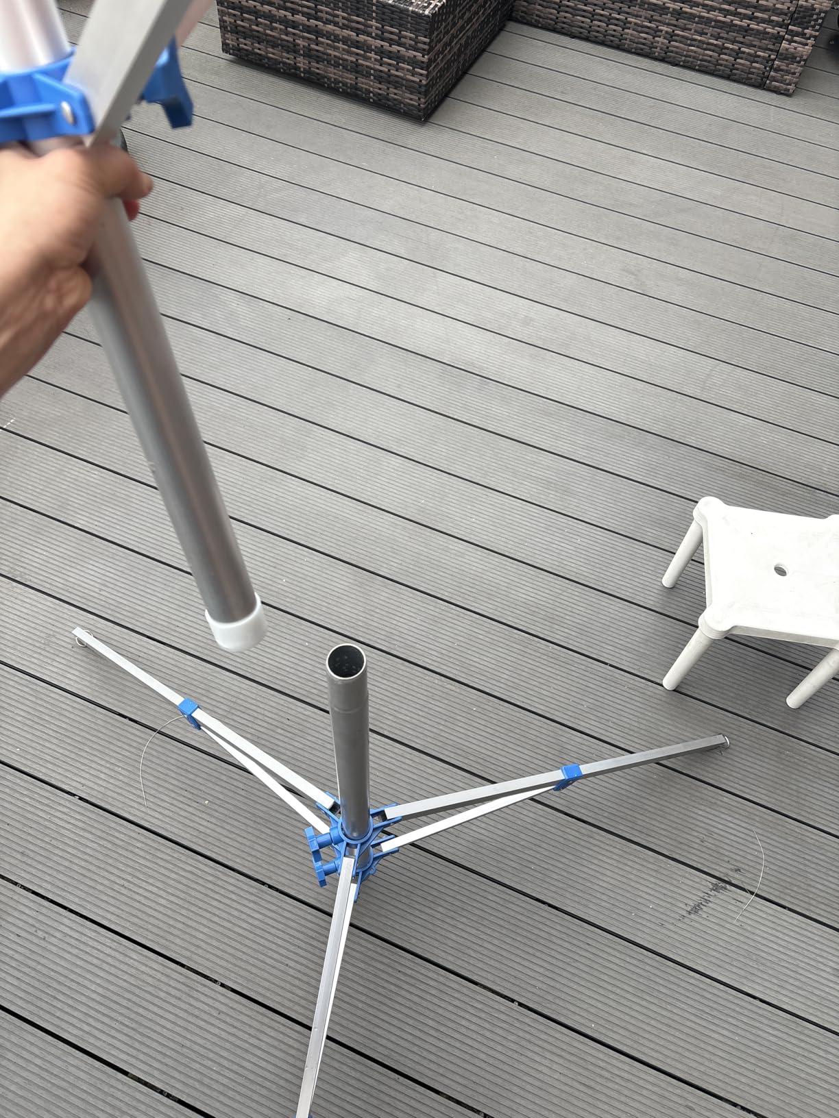 Wiltec Stendibiancheria a Ombrello 16 m alluminio 155 cm