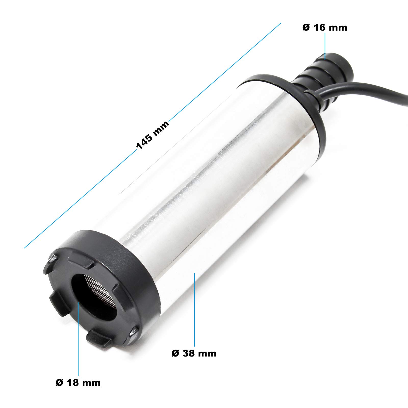 Wiltec pompa 12 V acqua diesel 12 l/min bianca a immersione