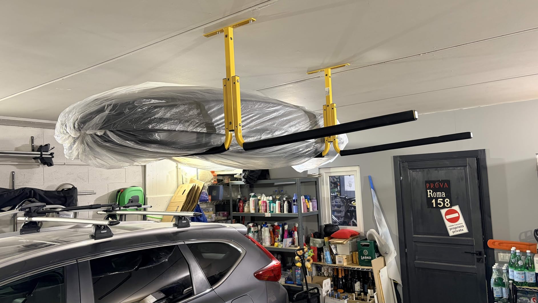Wiltec Supporto Soffitto Kayak SUP 45kg Bracci 81cm
