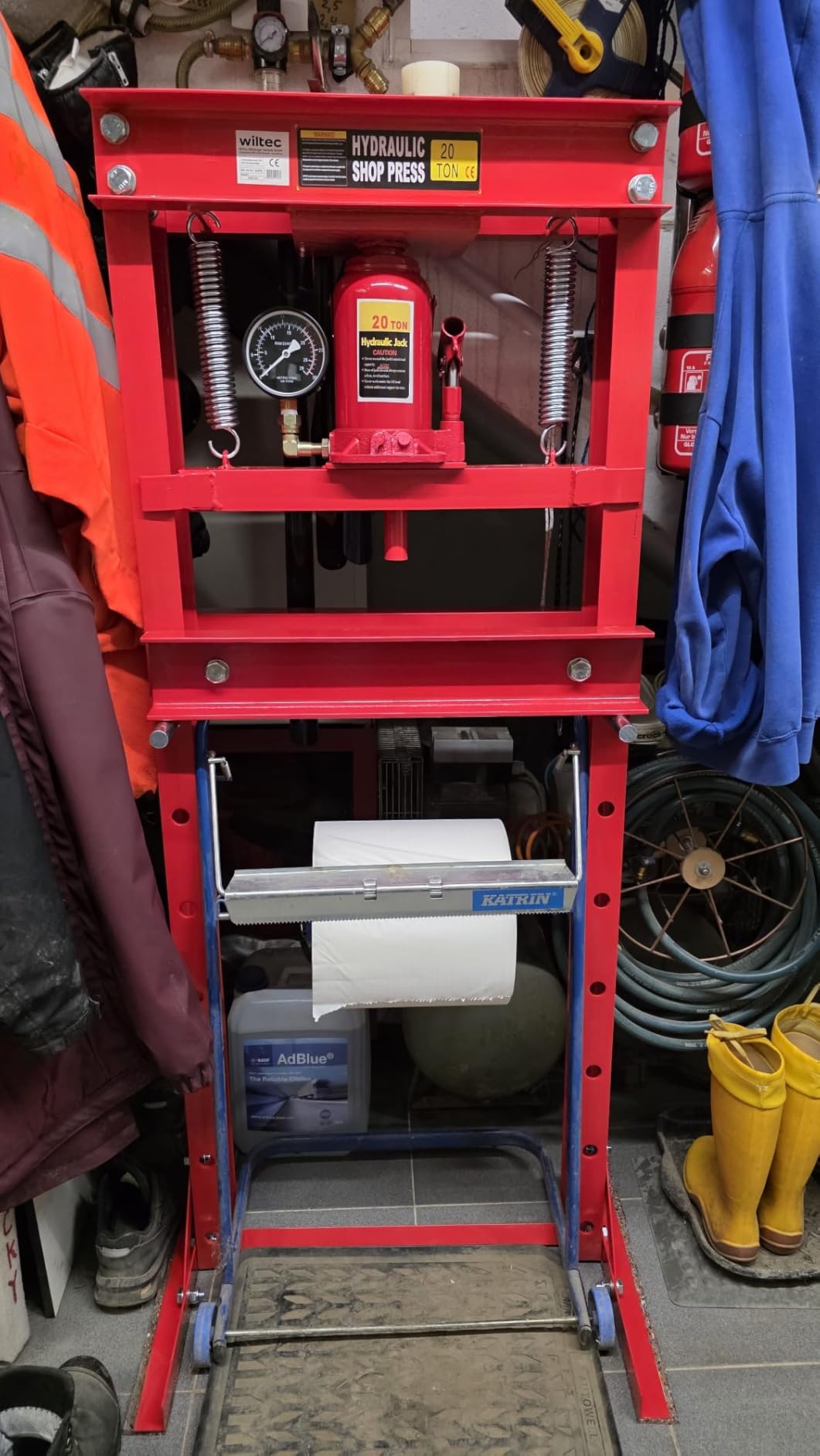 Wiltec Pressa Idraulica 20t con Manometro da Officina