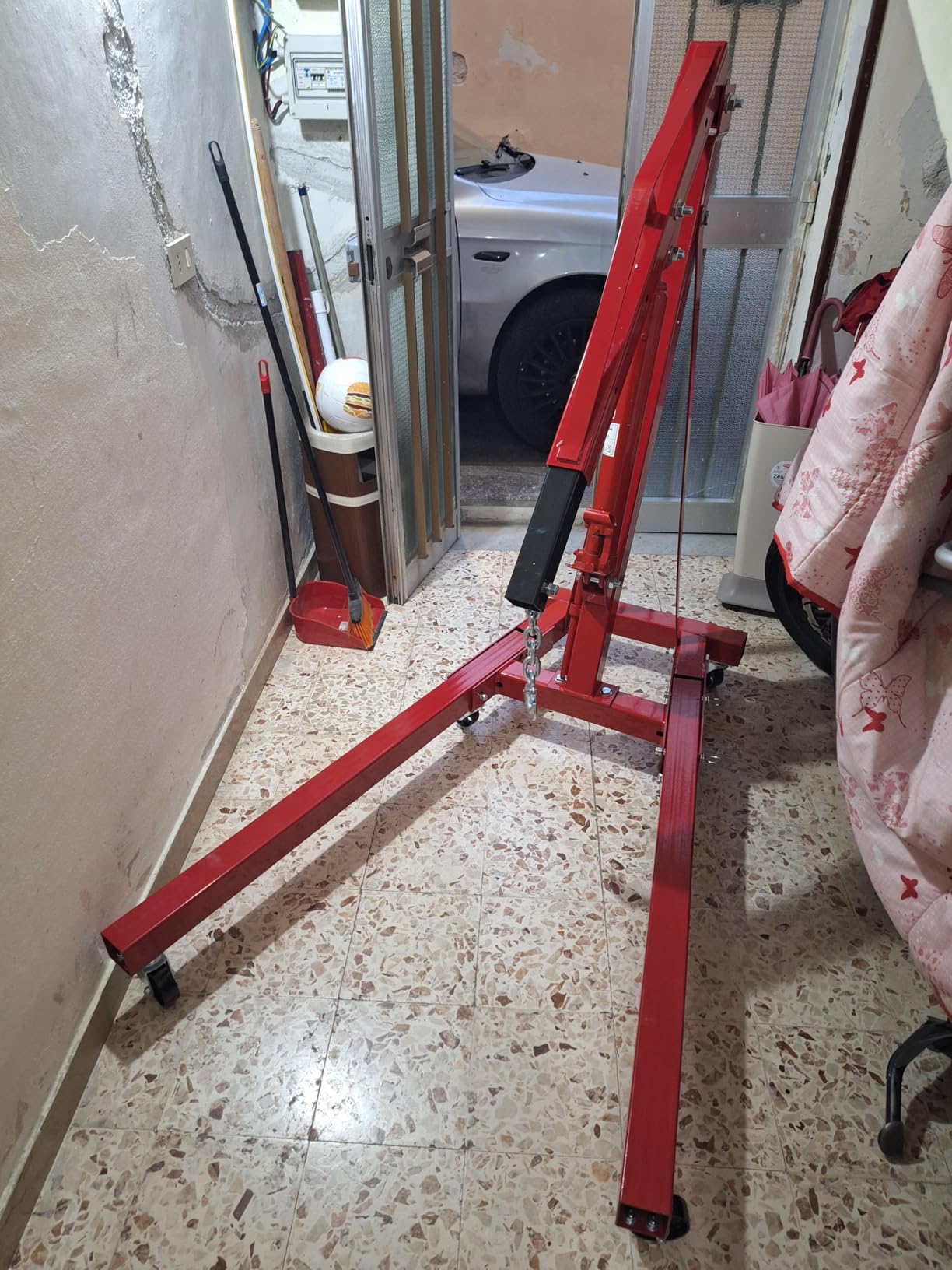 EBERTH Gru Officina Idraulica 2000kg Braccio 1050-1590mm