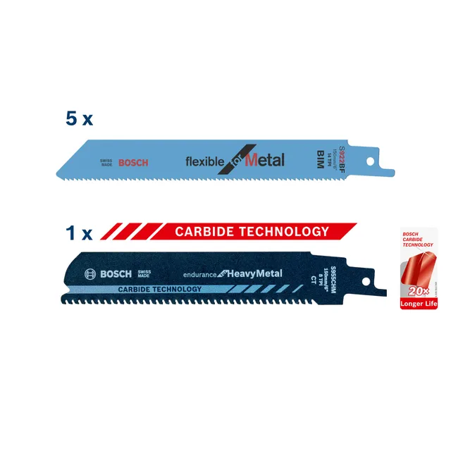 Bosch Professional Endurance Set Lame Metallo 6 Pezzi