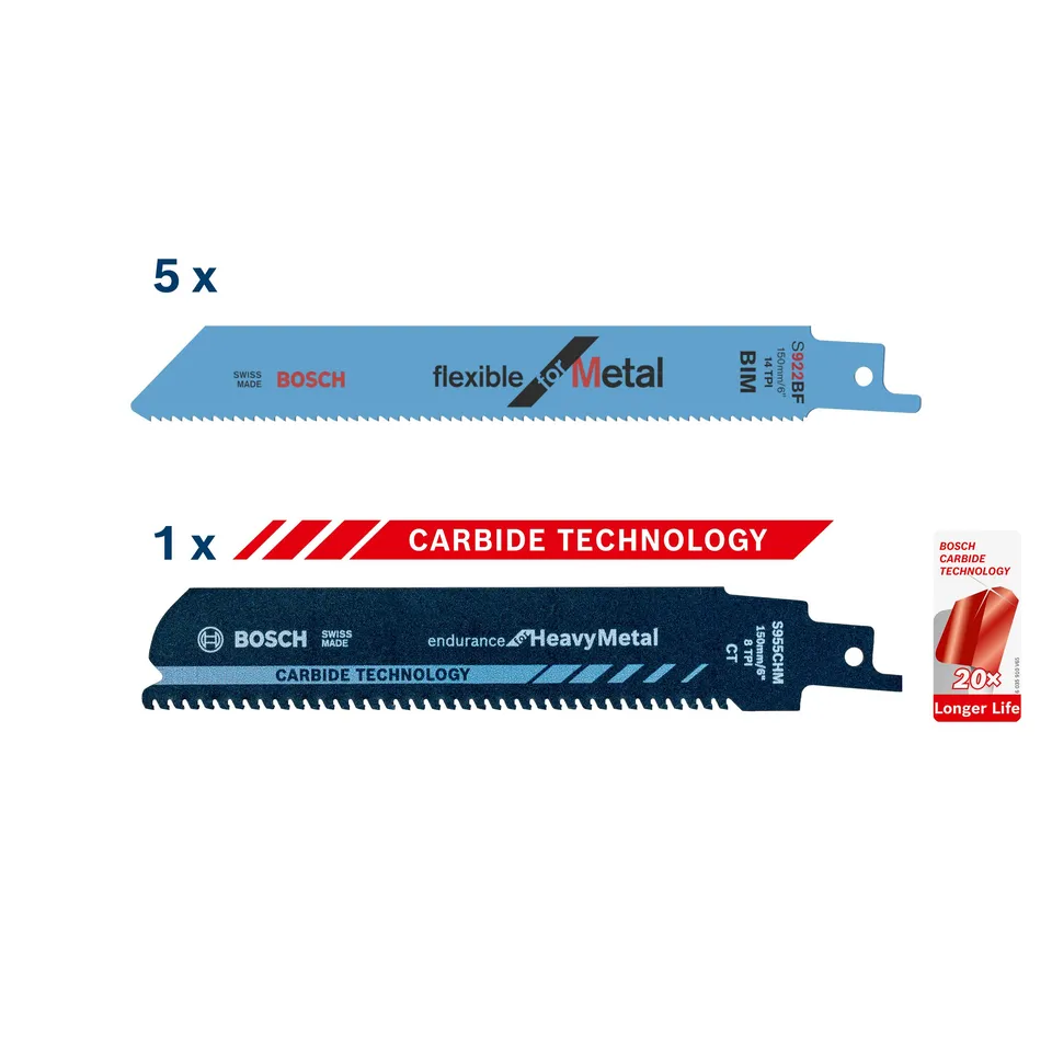 Bosch Professional Endurance Set Lame Metallo 6 Pezzi