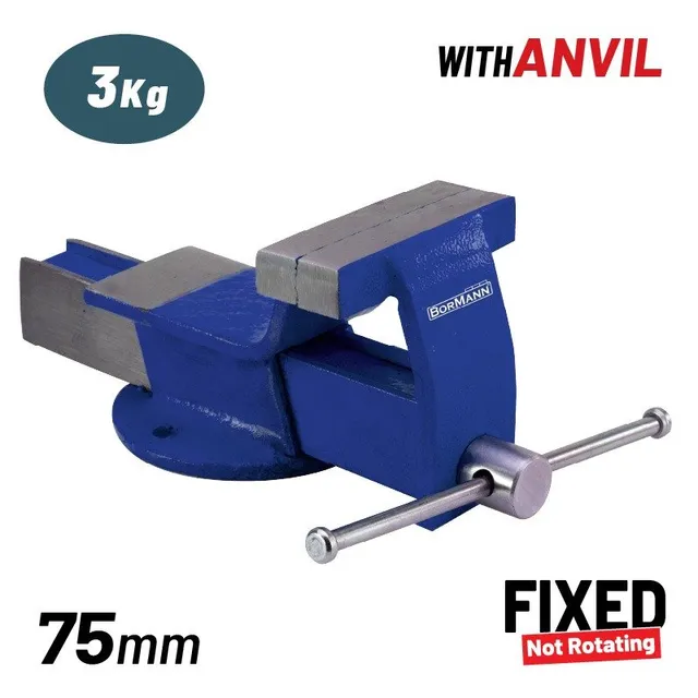 Bormann morsa da banco acciaio 75 mm base fissa 3 kg