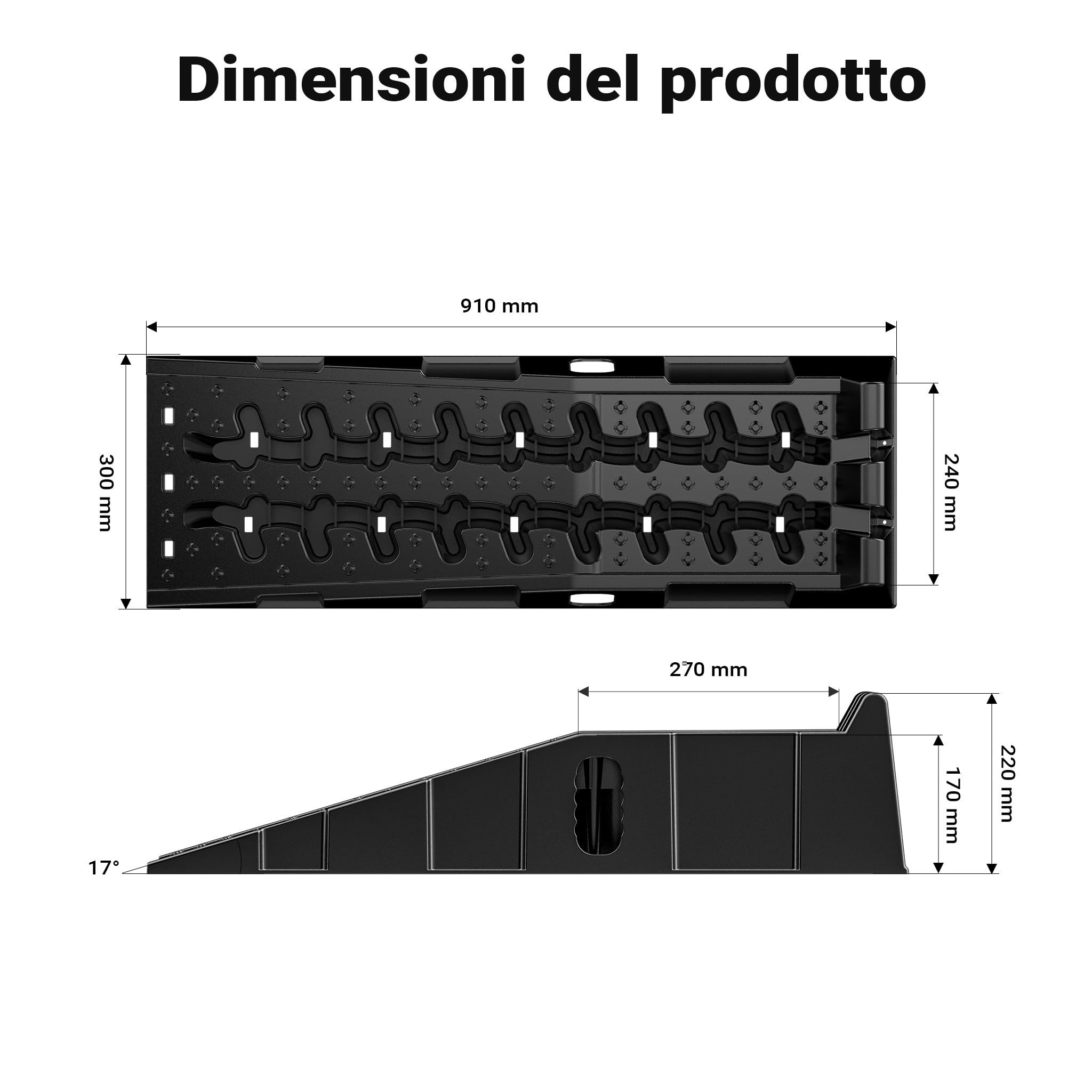 XPOtool Rampe Auto 5t 170mm Set 2 Pezzi 265mm