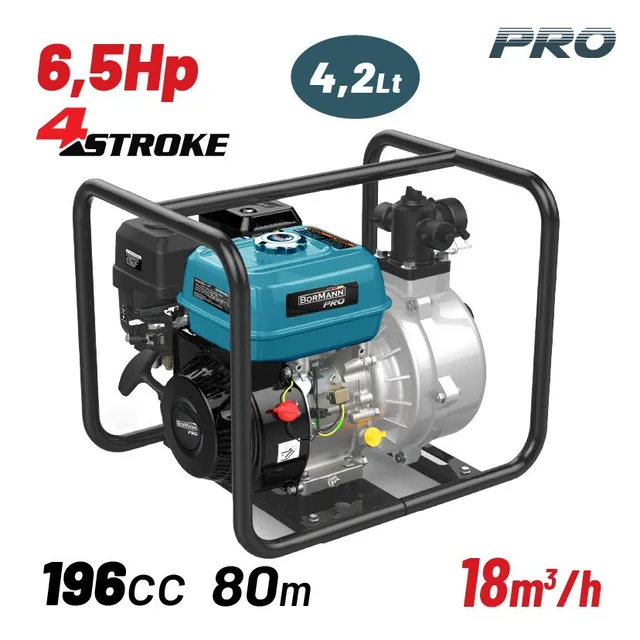 Bormann Motopompa a Benzina 6.5HP 196cc 18 m³/h