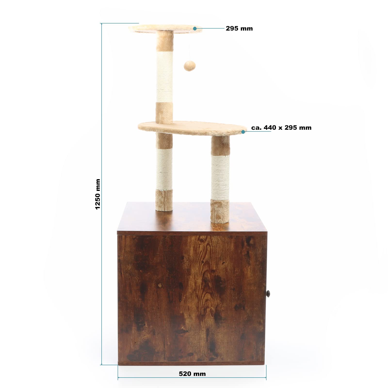 Fudajo tiragraffi legno 125 cm cuccia marrone vintage mobile