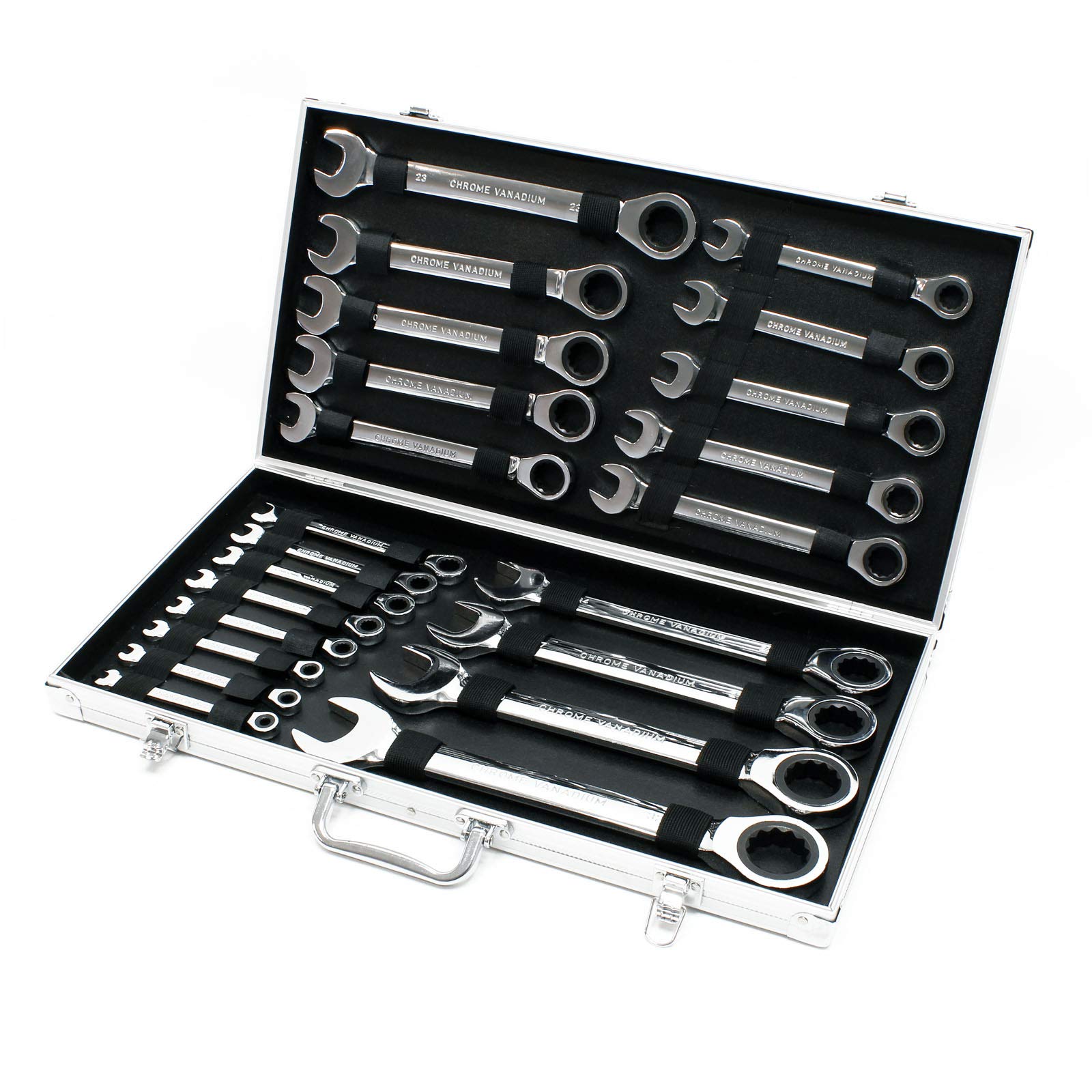 Wiltec Set 22 Chiavi Combinate a Cricchetto 6-32 mm in Valigetta