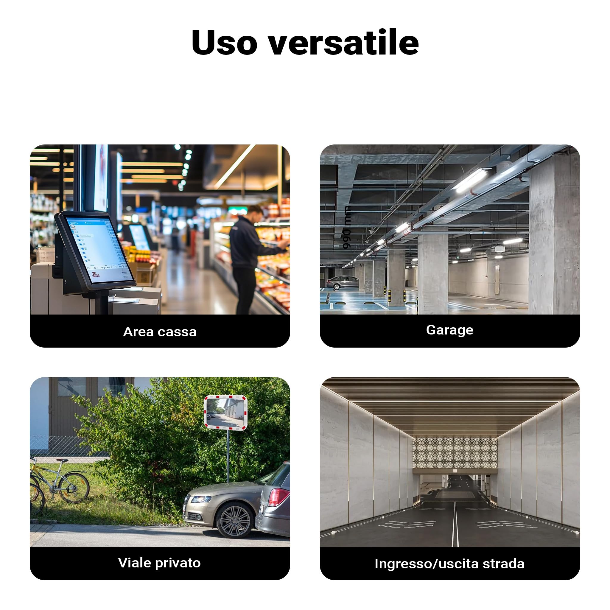 Wiltec Specchio Stradale 70x90 cm Convesso Infrangibile