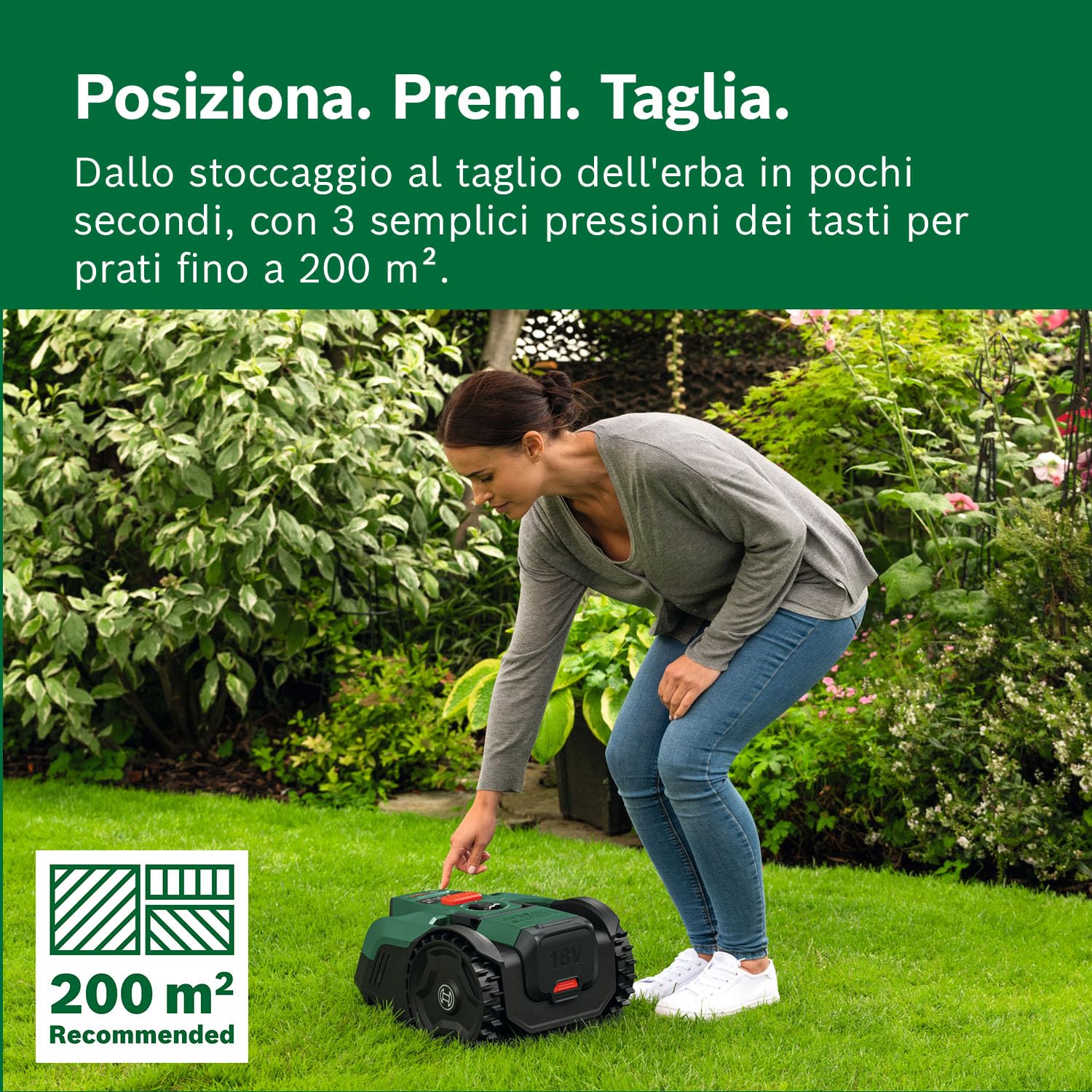 Bosch VISIMOW18V-200 Robot Rasaerba 200 mq Senza Batteria