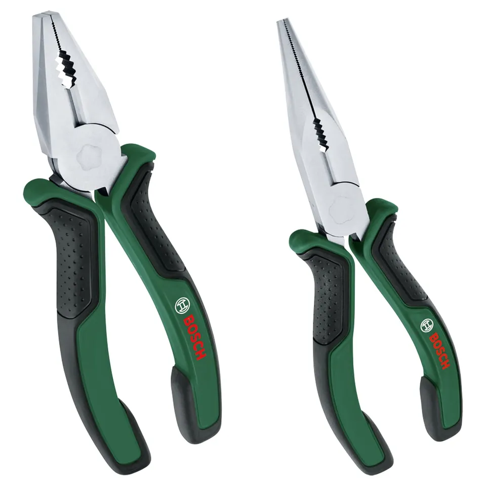Bosch Set Pinze 2 Pezzi 180 mm Acciaio Taglio 60 HRC