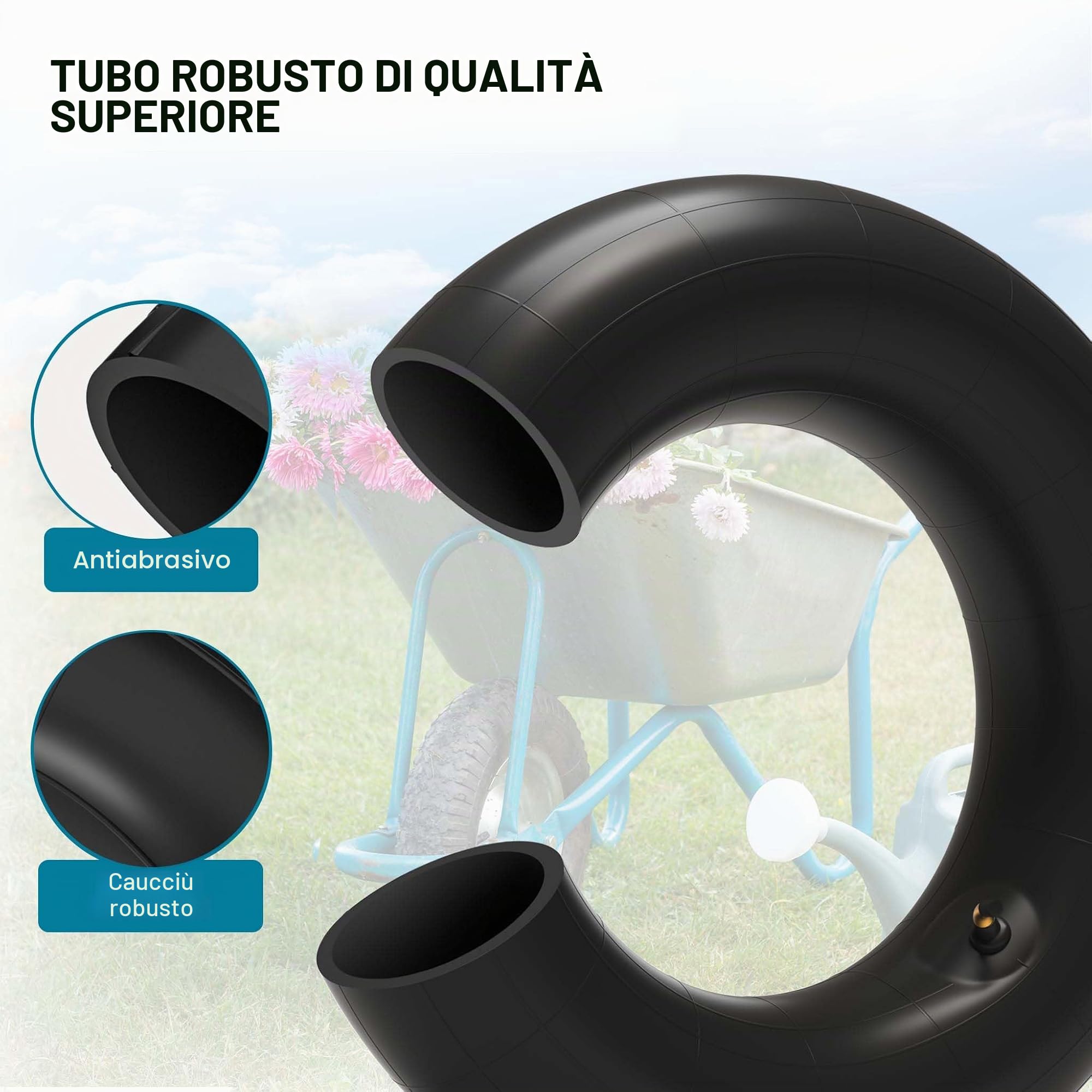 Wiltec 18x8.50-8 camere d'aria trattorino 2 pz valvola angolo