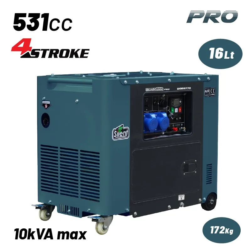 Bormann Pro BGB9770 Generatore Diesel 6500W AVR E-Start