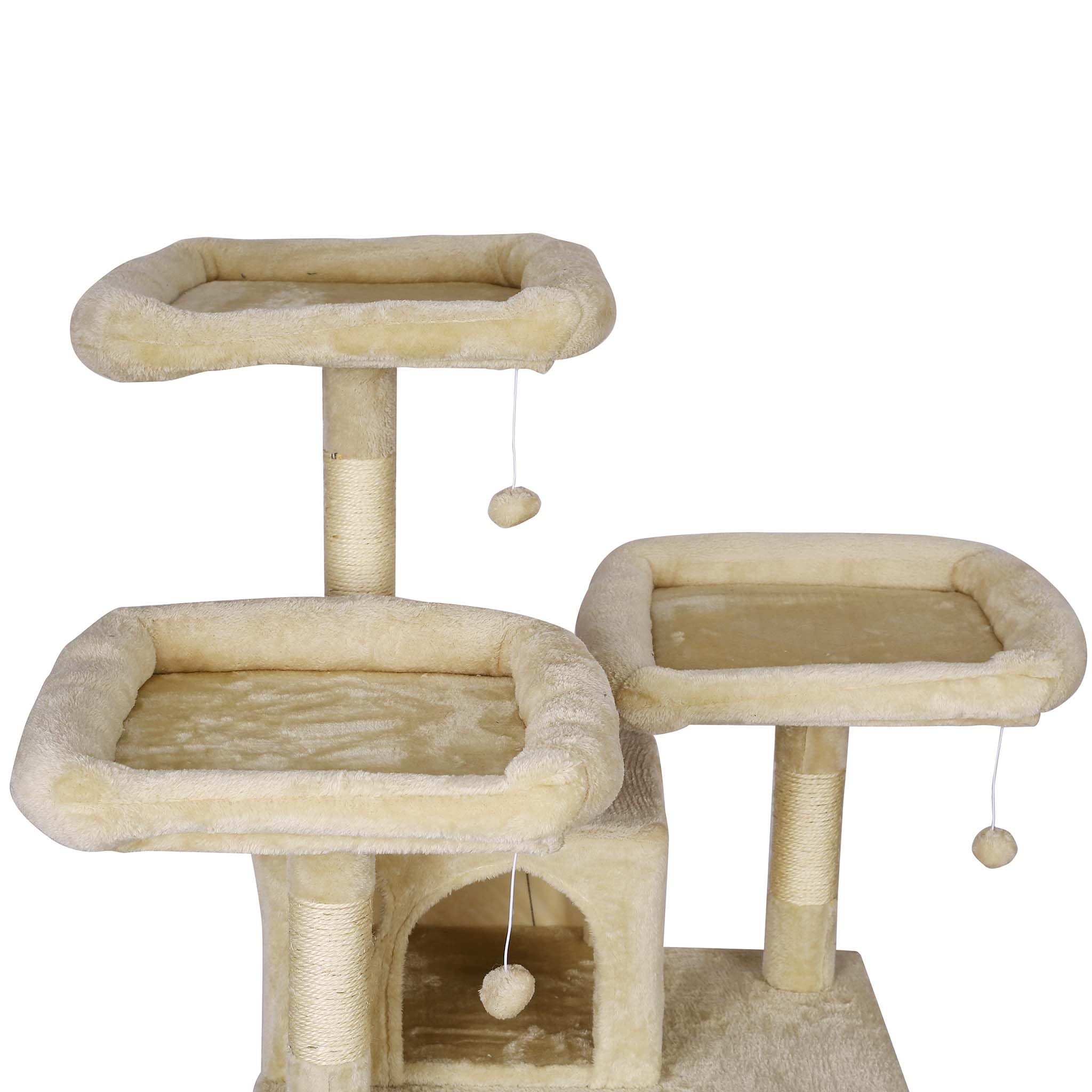 Wiltec Albero tiragraffi beige 172 cm 2 cuccette