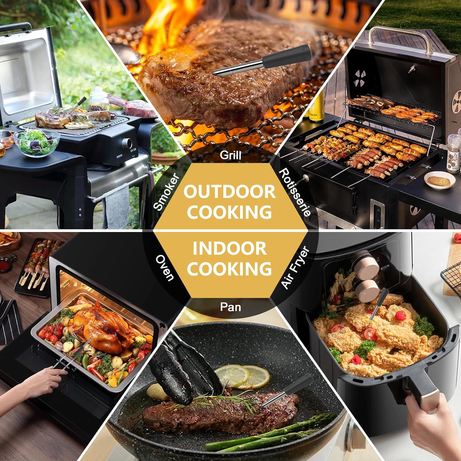 Tilswall Termometro Carne Bluetooth 122m Sonda Wireless