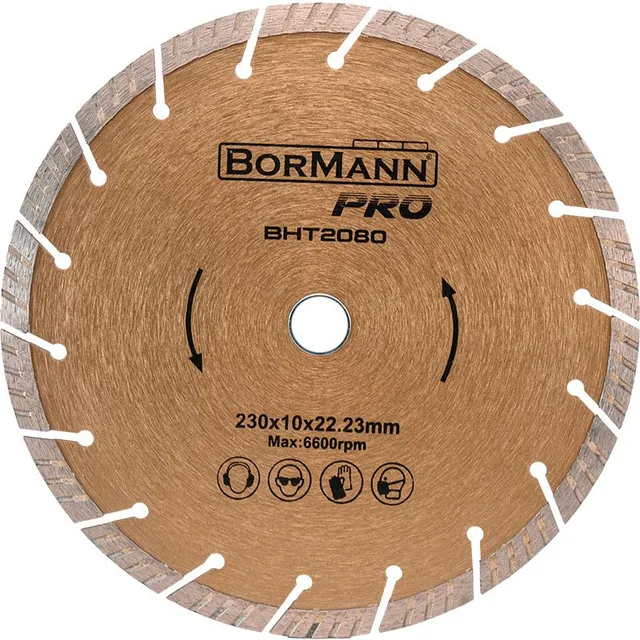 Bormann disco diamantato turbo 230mm per cemento granito