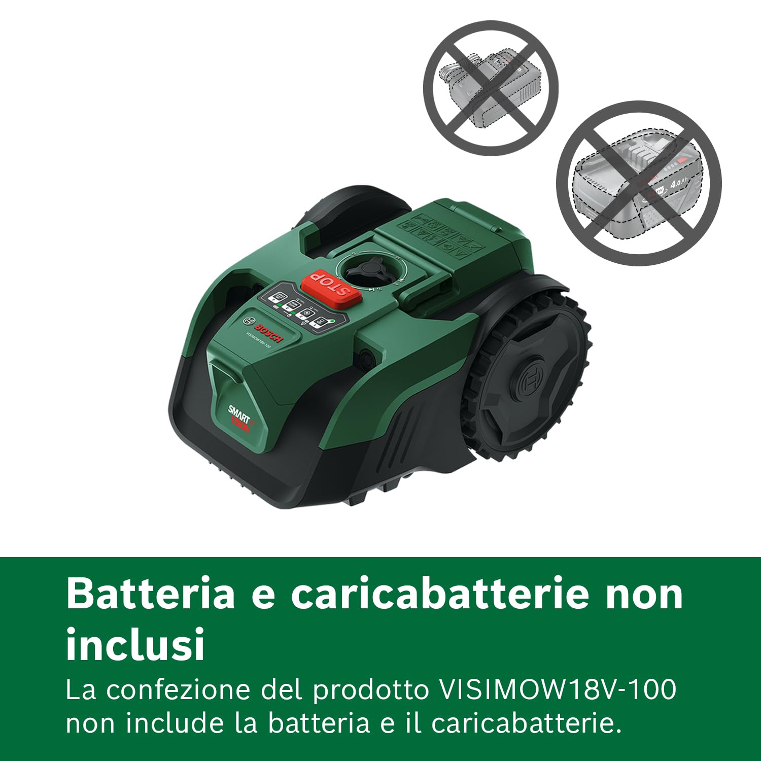 Bosch VisiMow 18V-100 robot rasaerba senza batteria 100mq