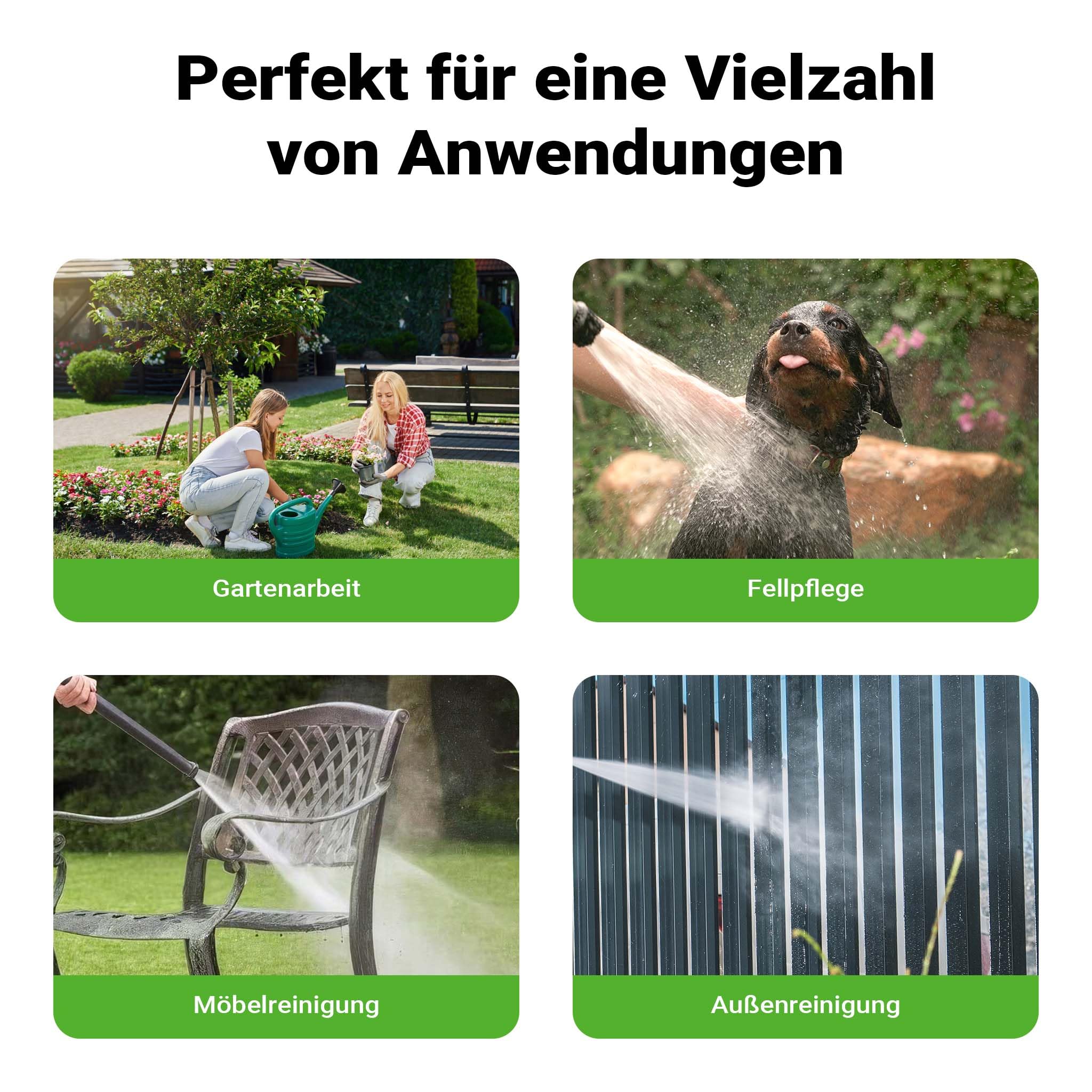 Wiltec Avvolgitubo giardino 10 m pistola 5 getti portatile