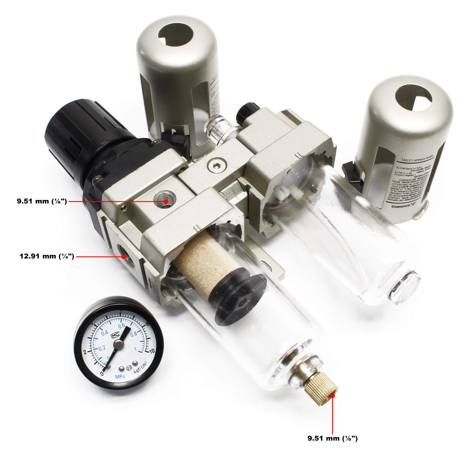 Wiltec Unità Manutenzione Aria Compressa Filtro 1/4" 10 bar