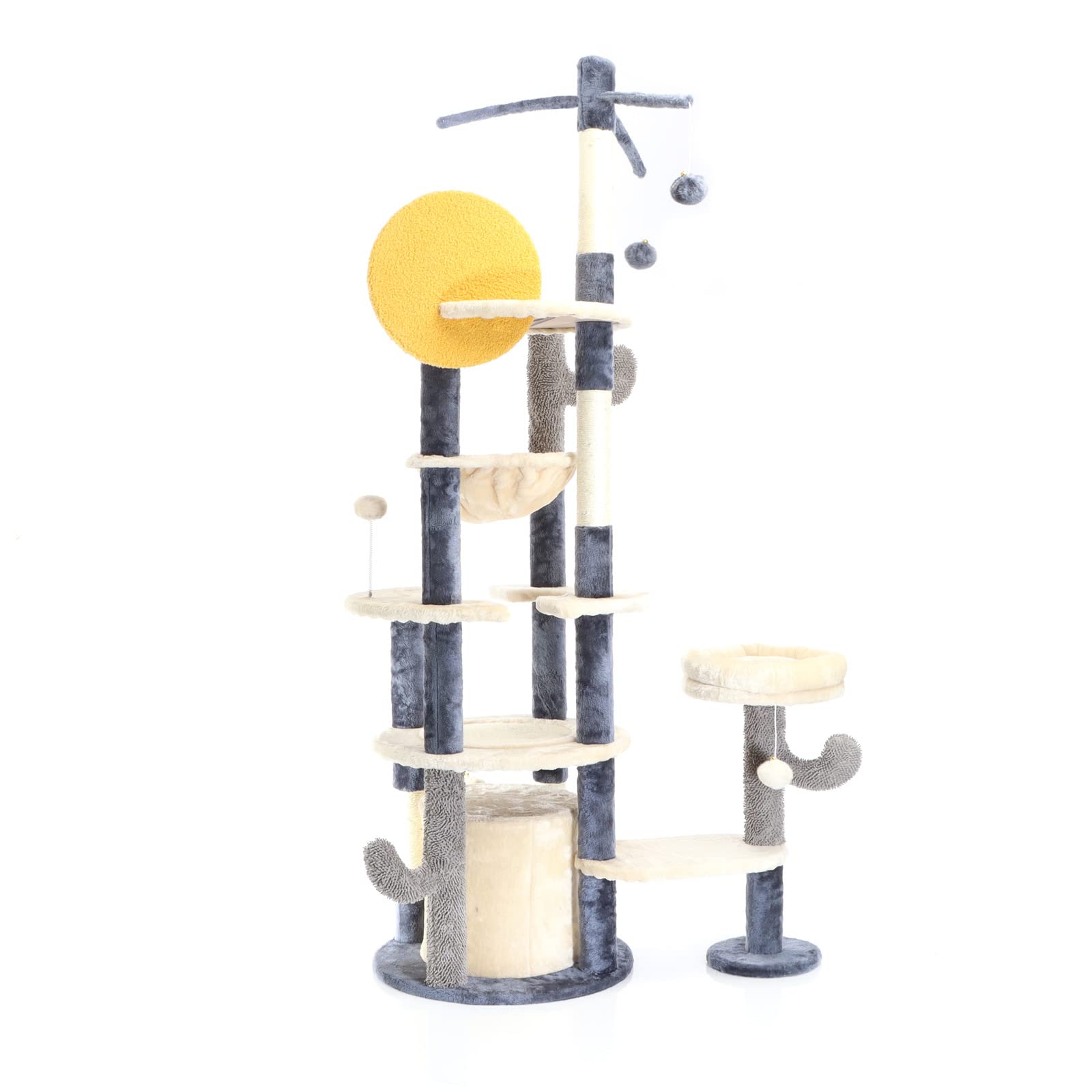 Fudajo Albero Tiragraffi Grigio 172cm Casetta Amaca