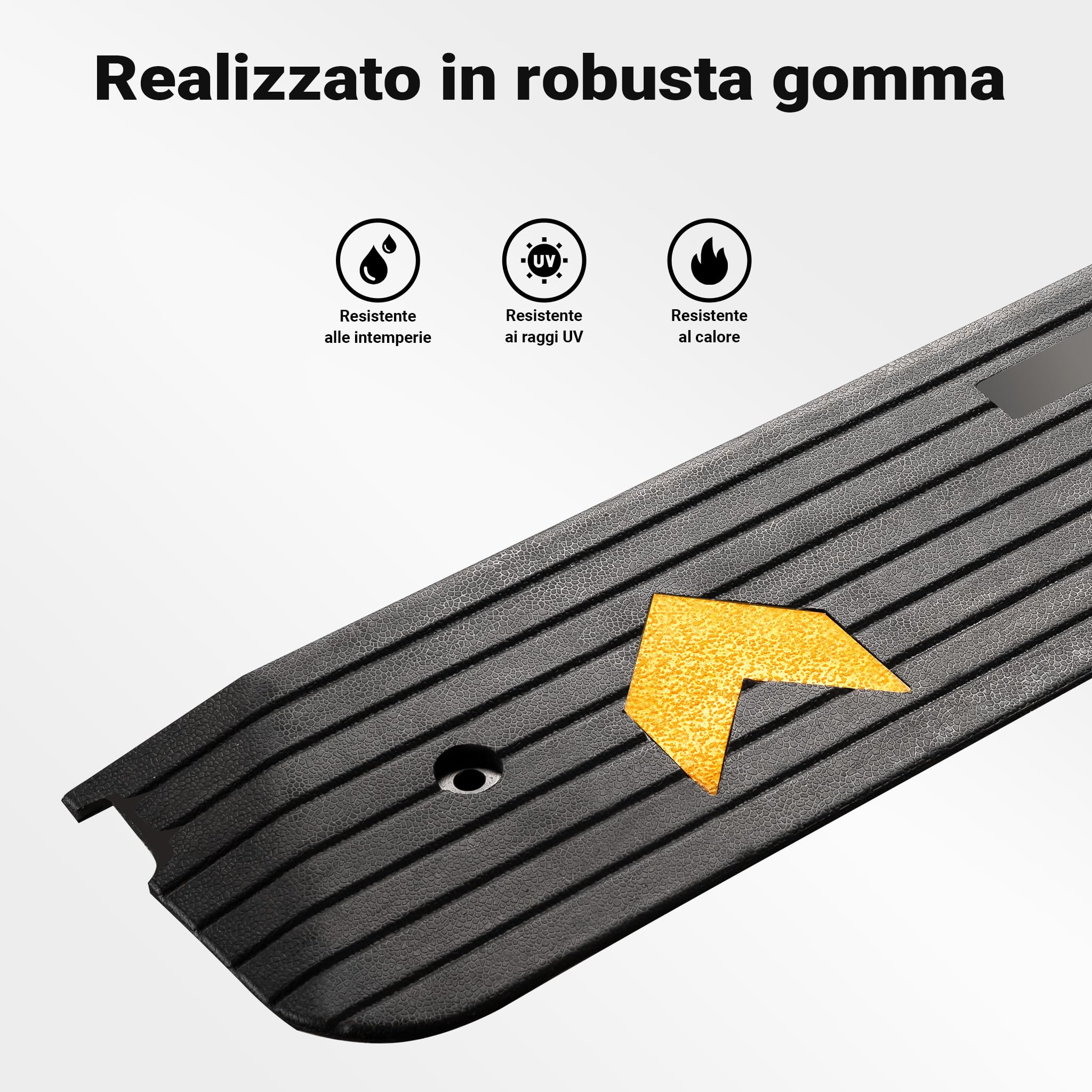 Wiltec Rampa Gomma 1130x240x25 mm Soglia Marciapiede 50 t