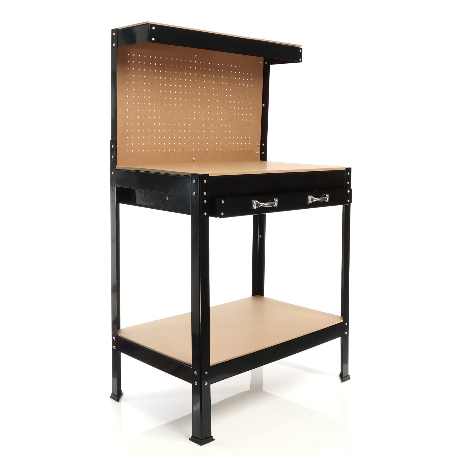 Wiltec Banco da Lavoro 1200x550x1500mm con Pannello e Cassetto