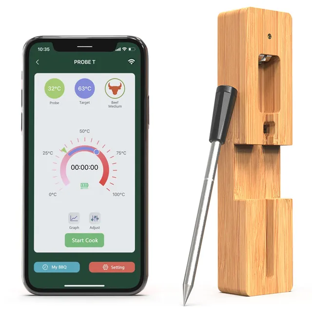 Tilswall Termometro Carne Wireless Bluetooth Sonda Inox