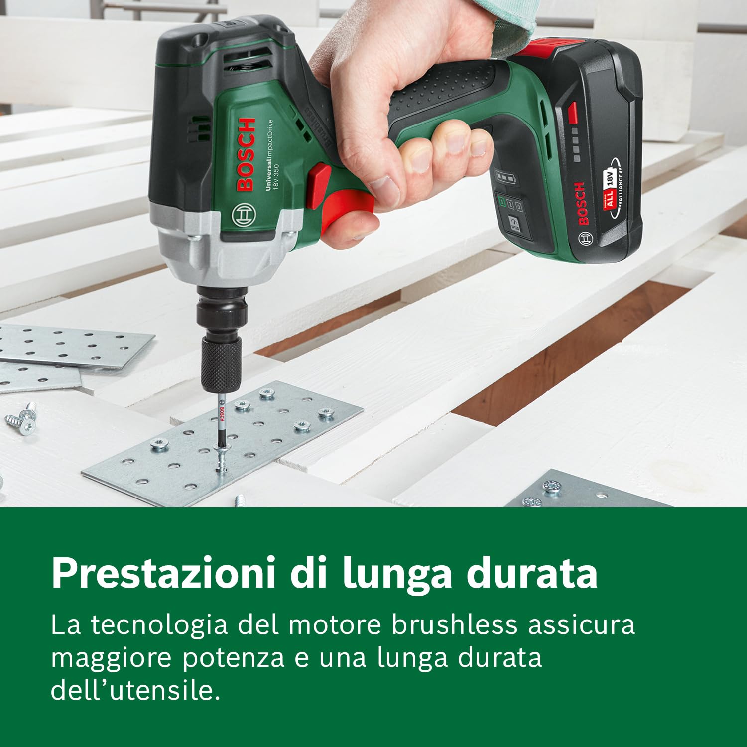 Bosch UniversalImpactDrive 18V-350 avvitatore +3 bussole