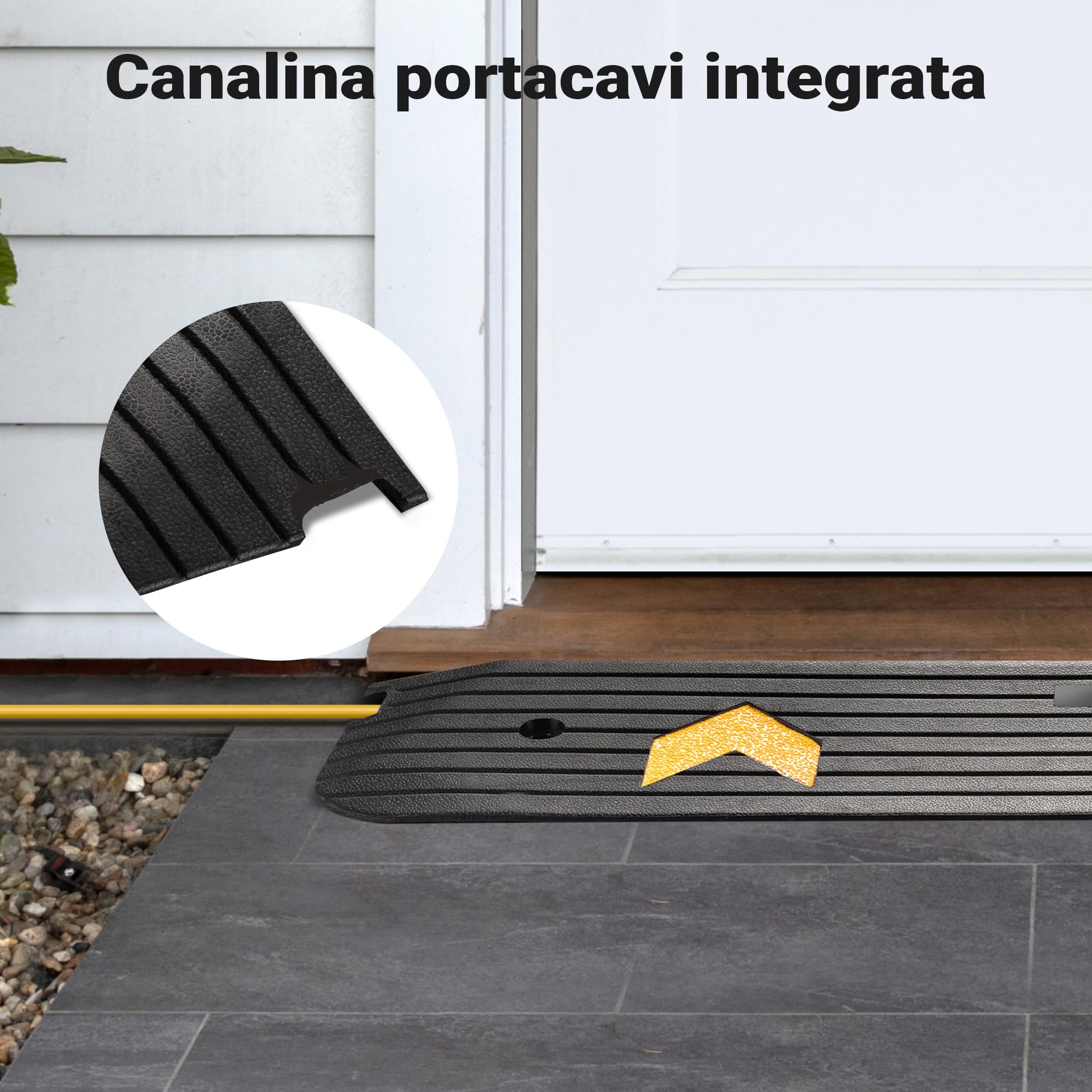 Wiltec Rampa Gomma 1130x240x25 mm Soglia Marciapiede 50 t
