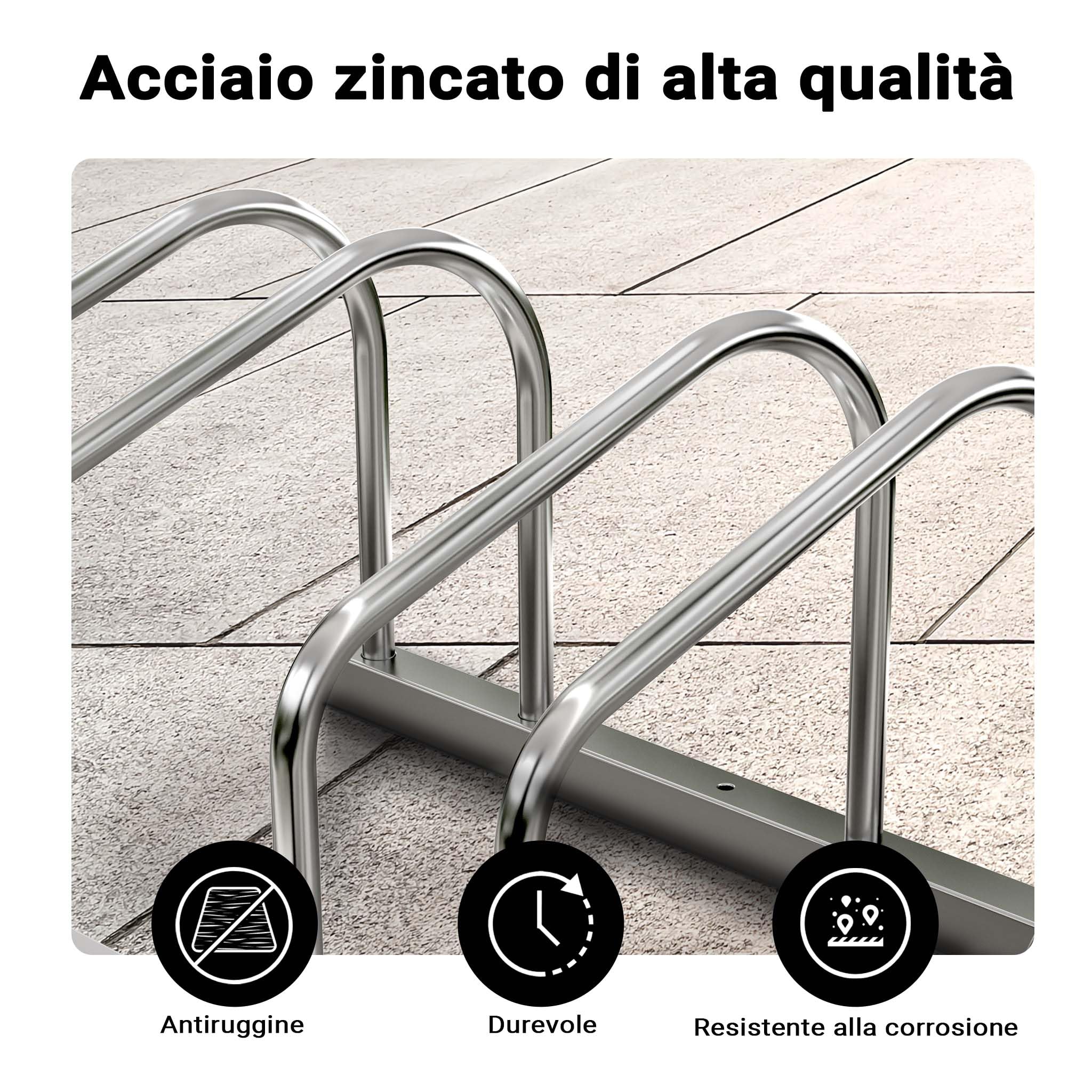 Wiltec Rastrelliera Bici 2 Posti in acciaio zincato