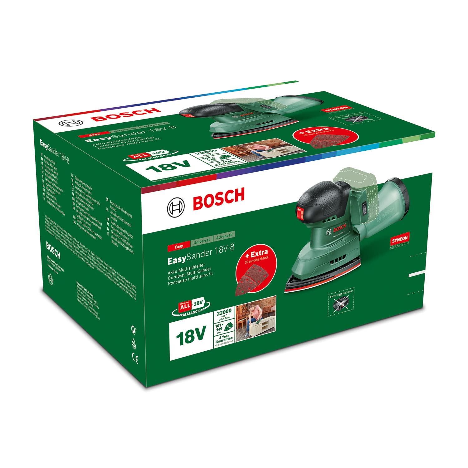 Bosch EasySander 18V-8 levigatrice Premium Set 23 fogli