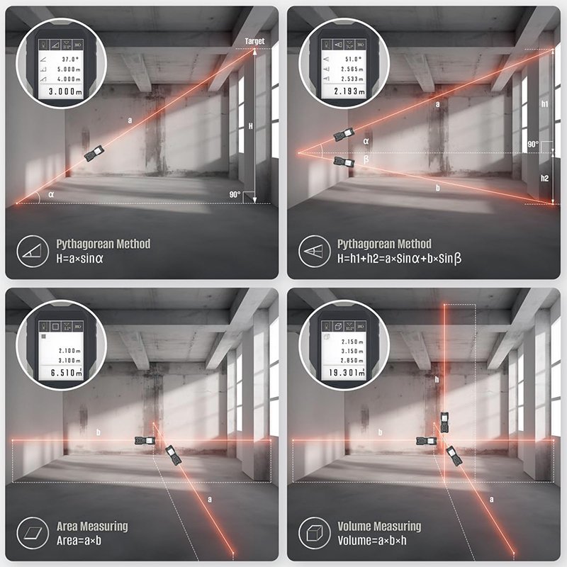 Bormann Telemetro Laser 100m 2 Linee Misuratore Distanza
