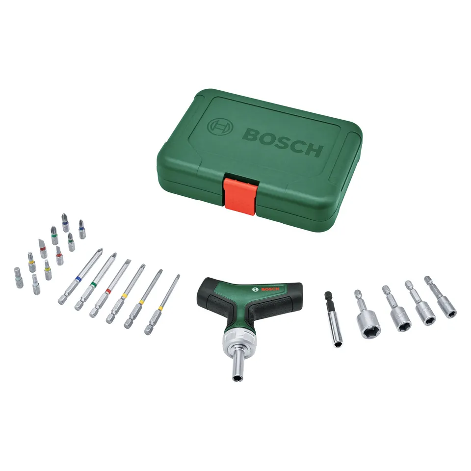 Bosch Set Cacciavite a Cricchetto a T 22 Pezzi 46 Nm